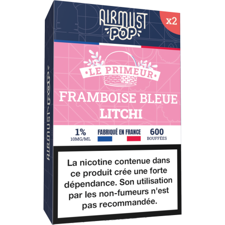 Airmust POP • Framboise bleue Litchi 2ml- boîte de 2 pods