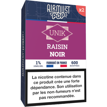 Airmust POP • Raisin Noir 2ml- boîte de 2 pods